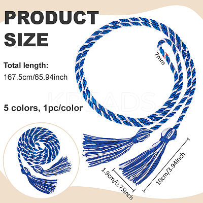 5Pcs 5 Colors Polyester Graduation Tassels AJEW-BC0010-11-1