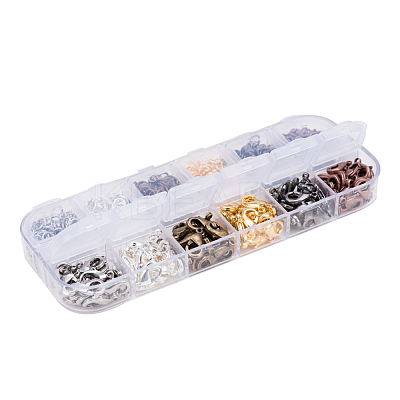 6 Colors Lobster Claw Clasps and 6 Colors Open Jump Rings Brass for Jewelry Making KK-PH0014-01-1