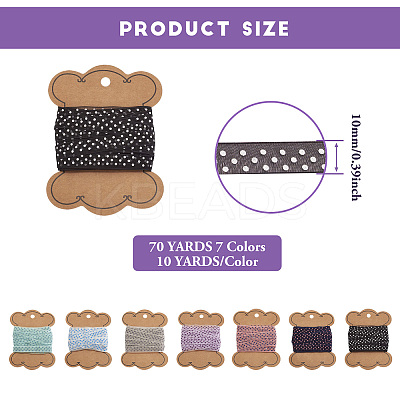 70 Yards 7 Colors Polka Dot Print Nylon Ribbons OCOR-TA0001-61-1