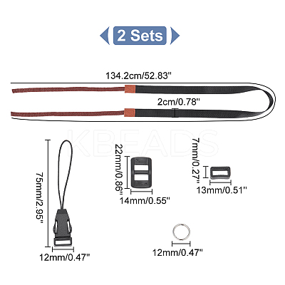 Polyester Camera Neck Straps FIND-WH0129-36B-1