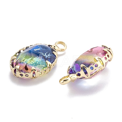 Two Tone Transparent Glass Pendants GLAA-F110-01A-1