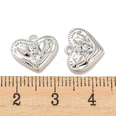 Brass Micro Pave Cubic Zirconia Charms KK-Q809-09P-1