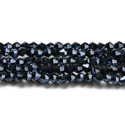 Opaque Solid Color Electroplate Glass Beads Strands EGLA-A039-P2mm-A17-1