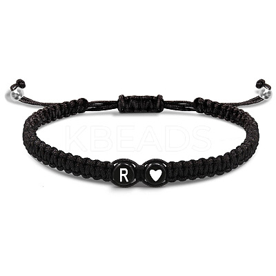 304 Stainless Steel Alphabet Beads Braided Bead Bracelets RY3090-18-1