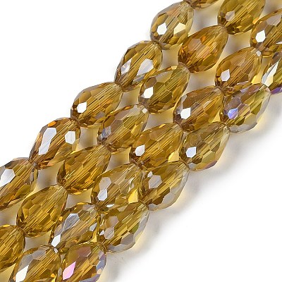 Transparent Electroplate Glass Beads Strands EGLA-N013-T10mm-B08-1
