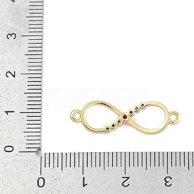 Brass Micro Pave Colorful Cubic Zirconia Infinity Connector Charms KK-Q028-65G-1