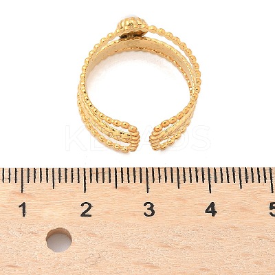 6Pcs 6 Style Oval & Flat Round & Teardrop 304 Stainless Steel Open Cuff Rings Set RJEW-P092-09G-M-1