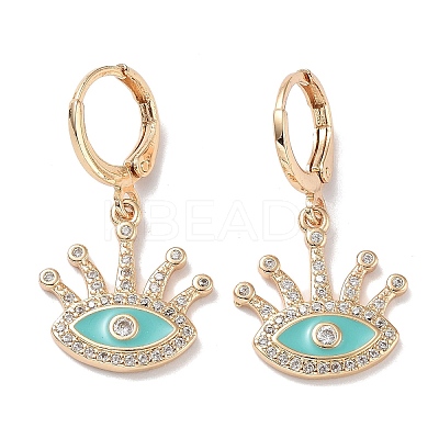 Real 18K Gold Plated Brass Dangle Leverback Earrings EJEW-L269-009G-01-1
