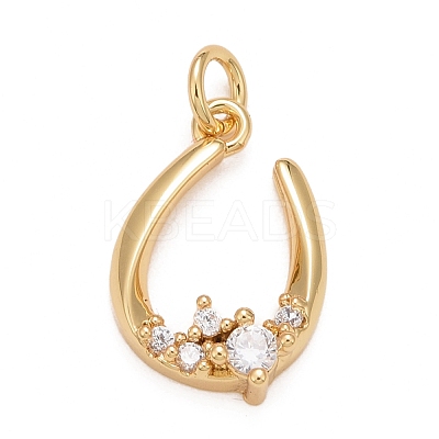 Rack Plating Brass Clear Cubic Zirconia Pendants KK-M229-30G-1