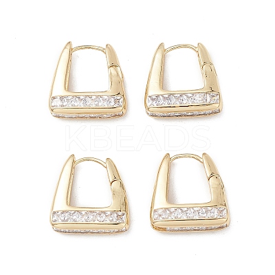 Bag Clear Cubic Zirconia Hoop Earrings EJEW-M216-04G-1