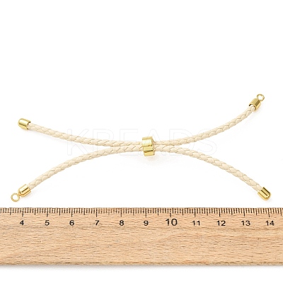 Adjustable Round Braided Microfiber Leather Cord Bracelet Making KK-CBAC260-01G-33-1
