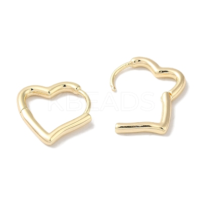 Heart Brass Hoop Earrings for Women EJEW-U008-16G-1