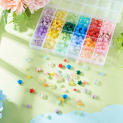 60Pcs 6 Colors Transparent Acrylic Beads TACR-TA0001-53-1