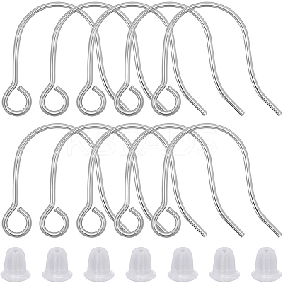 20Pcs 316 Surgical Stainless Steel Earring Hooks STAS-BBC0008-55P-1