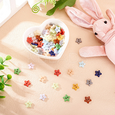 80Pcs 2-Hole Porcelain Buttons PORC-PJ0001-02B-1