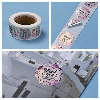 Rainbow Laser 1 Inch Thank You Sticker DIY-A006-G08-1