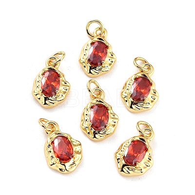 Brass Micro Pave Cubic Zirconia Pendant X-ZIRC-P089-19G-F-1