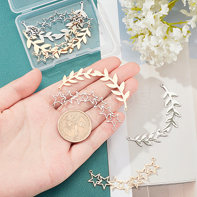 8Pcs 4 Style 201 Stainless Steel Pendants STAS-DC0006-53-1