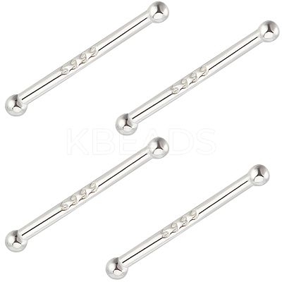 15Pair Tiny Barbell 999 Fine Silver Stud Earrings for Girl Women EJEW-BBC0001-60-1