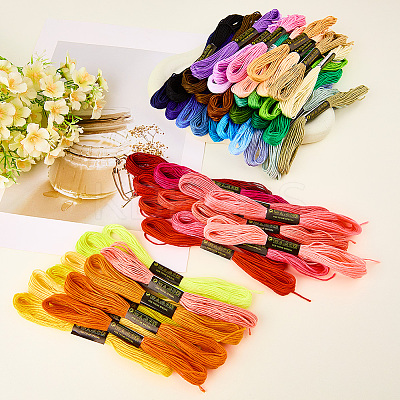 50 Skeins 50 Colors 6-Ply Polycotton Embroidery Floss EMBR-CY0001-02-1