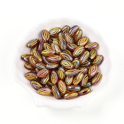 UV Plating Iridescent Opaque Acrylic Beads OACR-T028-33-1