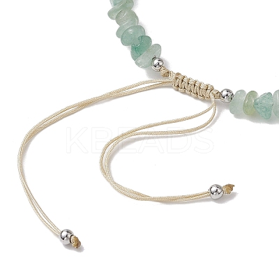 Natural Green Aventurine Chip Nylon Braided Beaded Bracelet Making AJEW-JB01296-06-1