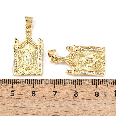Brass Micro Pave Cubic Zirconia Pendants KK-F919-19G-1