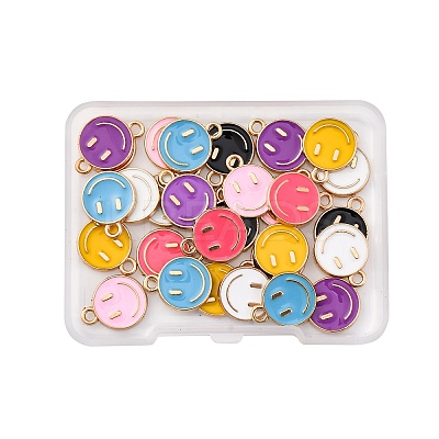 28Pcs 7 Colors Alloy Enamel Charms ENAM-FP0001-66-1