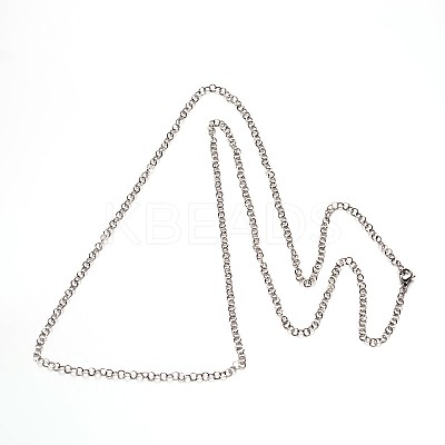 Tarnish Resistant 304 Stainless Steel Cable Chain Necklaces LS-NJEW-N0046-02P-1