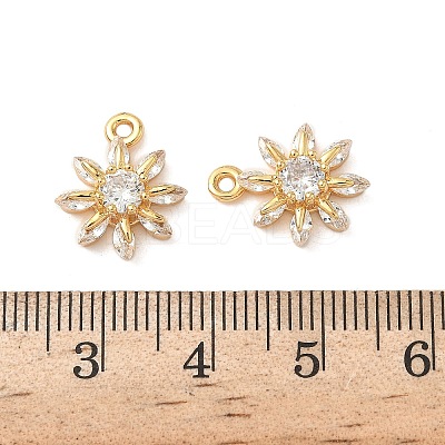 Brass Micro Pave Clear Cubic Zirconia Pendants KK-B160-21G-1