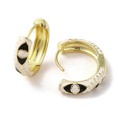 Horse Eye Real 18K Gold Plated Brass Hoop Earrings EJEW-Q797-07G-04-1