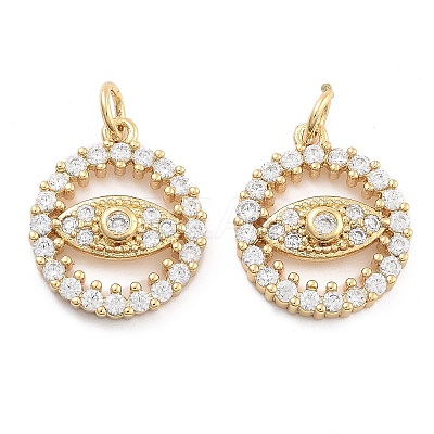 Brass Pave Cubic Zirconia Pendants KK-U009-10C-G-1