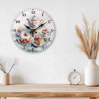 MDF Printed Wall Clock HJEW-WH0058-028-1