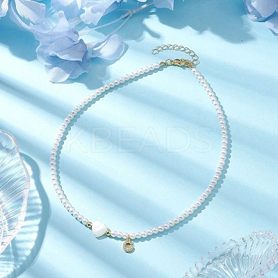 Brass Micro Pave Grade AAA Cubic Zirconia Letter Pendant Necklaces NJEW-JN04771-07-1