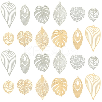 24Pcs 12 Styles Brass Pendants KKC-FS0001-01-1
