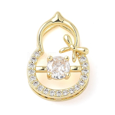 Brass Micro Pave Cubic Zirconia Pendants KK-D357-17A-G-1