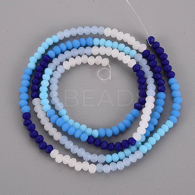 Opaque 7 Colors Frosted Glass Beads Strands LS-FGLA-T002-02A-A04-1