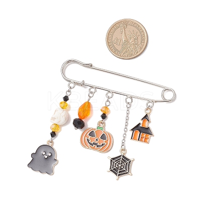 3Pcs 3 Colors Halloween Enamel Brooch Pins JEWB-TA00020-1