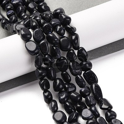 Synthetic Blue Goldstone Beads Strands LS-G-G146-A35-01-1