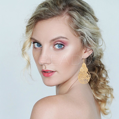 4 Pairs 4 Style Alloy Cluster Dangle Earrings EJEW-AN0004-25-1