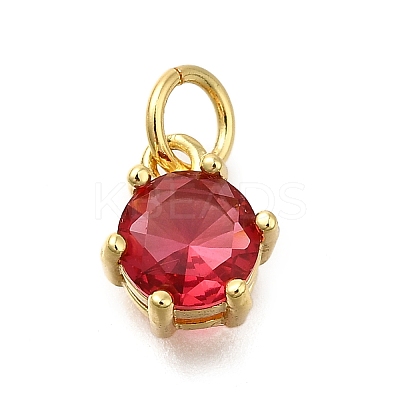 Brass Pave Cubic Zirconia Pendants KK-V002-23G-02-1