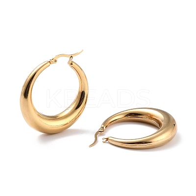 Ion Plating(IP) 304 Stainless Steel Hoop Earrings X-EJEW-O096-45G-01-1