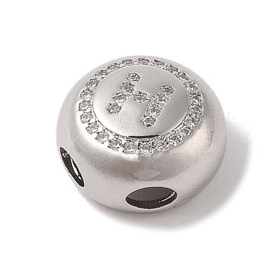 Rack Plating Brass & Cubic Zirconia Pendants KK-Z047-07P-H-RS-1
