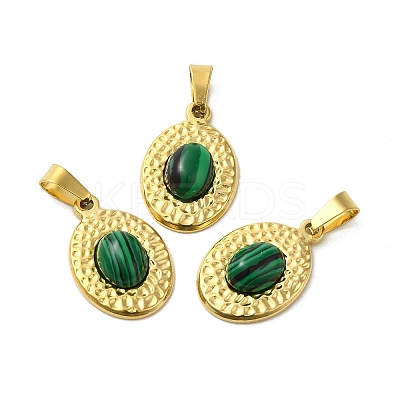 Natural Malachite Pendants STAS-C094-01G-04-1