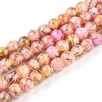 Baking Paint Glass Beads Strands DGLA-N003-4mm-B02-1