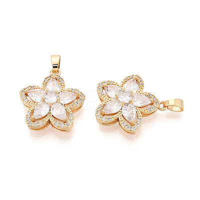 Brass Micro Pave Cubic Zirconia Pendants KK-N272-07G-1