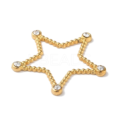 Golden 304 Stainless Steel Rhinestonet Pendants LS-STAS-Q312-02D-G-1