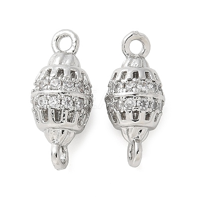 Brass Micro Pave Cubic Zirconia Connector Charms KK-U056-25P-1