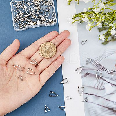 72Pcs 3 Sizes Grade AA Brass Ice Pick Pinch Bails for Pendant Making KK-FH0006-26-1
