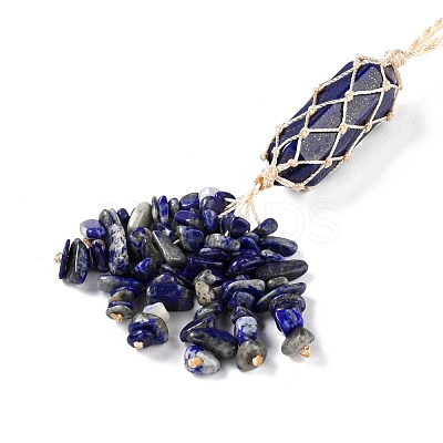 Natural Lapis Lazuli Reiki Healing Wall Hanging Pendant HJEW-C005-01G-1